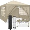 Shelter Canopy Pop Up, 10x10FT 4 Removable Sidewalls Waterproof, Carry Bag, Ropes, Stakes, Shade Canopy