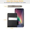 2Pcs Unisex PU Leather Wallet RFID Blocking Slim Bifold Credit Card Holder with Money Clip