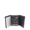 George Men's Trifold Flip Milled Wallet - Black