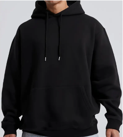 Men's Solid Color Hooded Jumper (Option: Black-M)