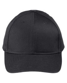 Adult Structured Twill 6-Panel Snapback Cap - BLACK - OS (Color: Black, size: OS)