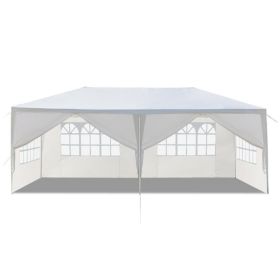 3x3/9m Garden Gazebos With 4/8 Sidewalls Folding UV Protection Party Tent For Outdoor Camping Picnic Waterproof Wedding Canopy (Color: 600x300x260cm)