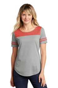 Sport-Tek Ladies PosiCharge Tri-Blend Wicking Fan Tee LST403 (Color: True Red Heather/ Light Grey Heather, size: L)