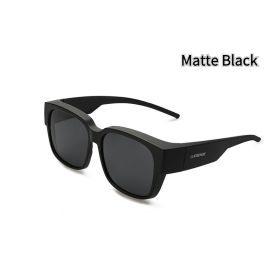 Fit Over Glasses Sunglasses For Men & Women Polarized Lens 99 UV Protection (Color: Matte Black)