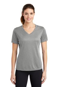 Sport-Tek Ladies PosiCharge RacerMesh V-Neck Tee LST340 (Color: Grey Heather, size: 4XL)