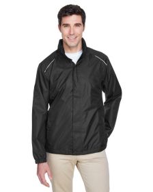 CORE365 88185 Men's Climate Seam-Sealed Lightweight Variegated Ripstop Jacket (Color: Black, size: L)