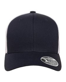 Flexfit 110¬Æ Adult Adjustable Mesh Cap - BLACK/ WHITE - OS (Color: NAVY/ WHITE, size: OS)