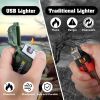 1pc Waterproof Windproof Lighter; USB Rechargeable Outdoor Dual Arc Lighter Flameless Plasma Lighters For Camping; Hiking; Emergency Survival