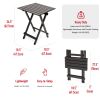 SUNNYFEEL Folding Camping Table - Lightweight Aluminum Portable Picnic Table, 18.5x18.5x24.5 Inch for Cooking, Beach, Hiking, Travel, Fishing, BBQ, In